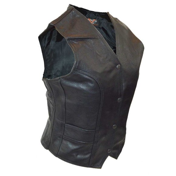 Ladies Plain Side Vest with Gun Pockets - Picture 2 of 5